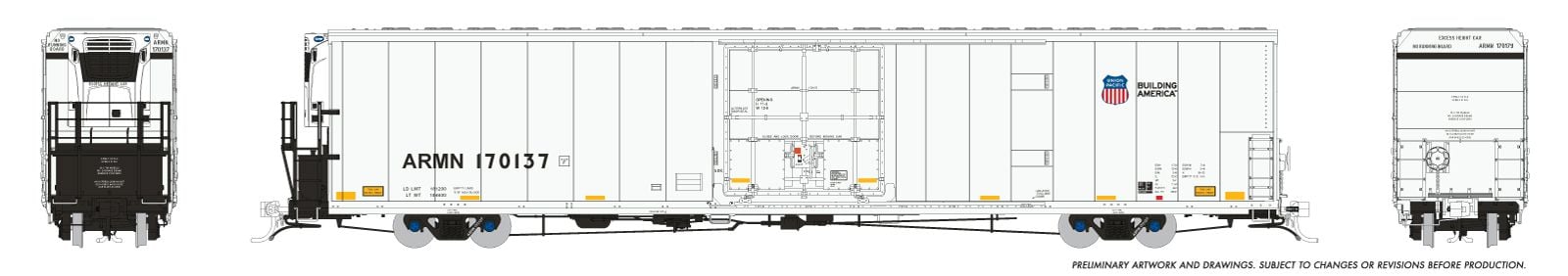 PREORDER Rapido HO 167004 Greenbrier 7780cuft Reefer, Union Pacific #1 (6-Pack)