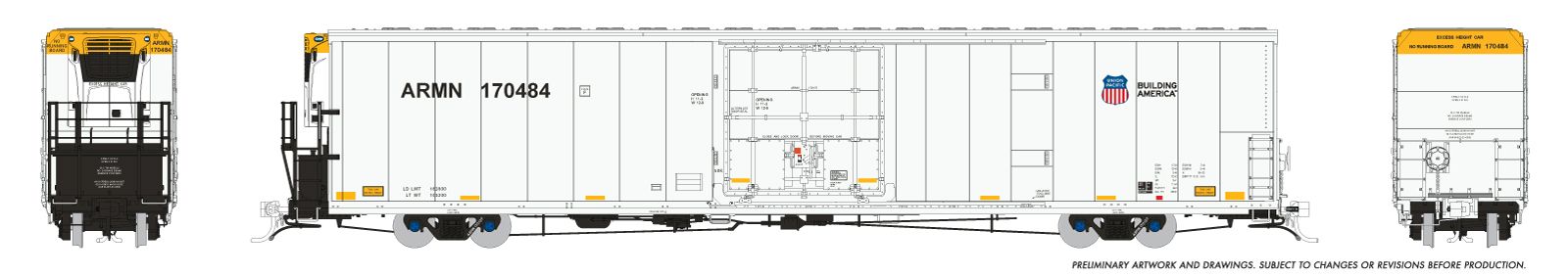 PREORDER Rapido HO 167005 Greenbrier 7780cuft Reefer, Union Pacific #2 (6-Pack)