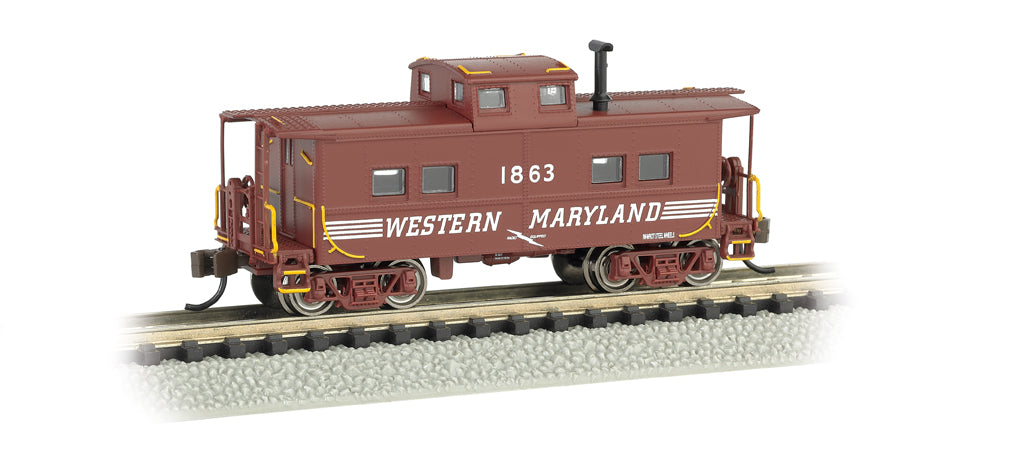 Bachmann 16859 WESTERN MARYLAND #1863 (SPEED LETTERING) - NE STEEL CABOOSE, N Scale