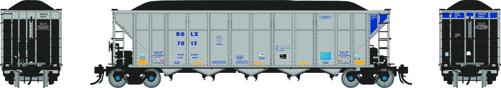 Rapido HO 169065 AutoFlood III Coal Hopper, Railroad Of Lies (ROLX) #7015