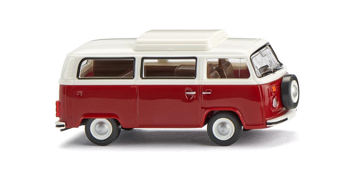 PREORDER Wiking HO 31805 Volkswagen T2b Camping Bus, Ruby Red