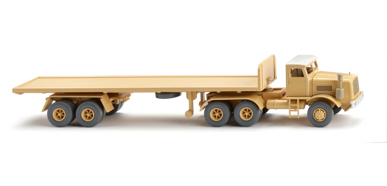 PREORDER Wiking HO 55408 Flatbed Semi-Trailer, Yellow