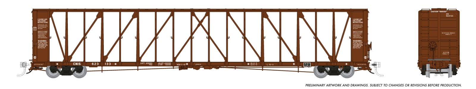 PREORDER Rapido HO 174010A NSC Centerbeam Flatcar, Canadian National CNIS