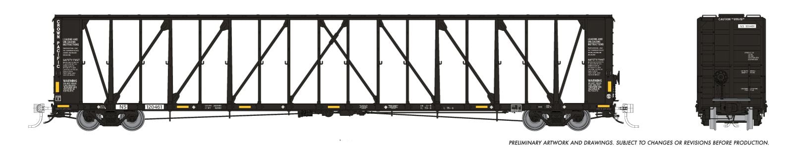 PREORDER Rapido HO 174012A NSC Centerbeam Flatcar, Norfolk Southern