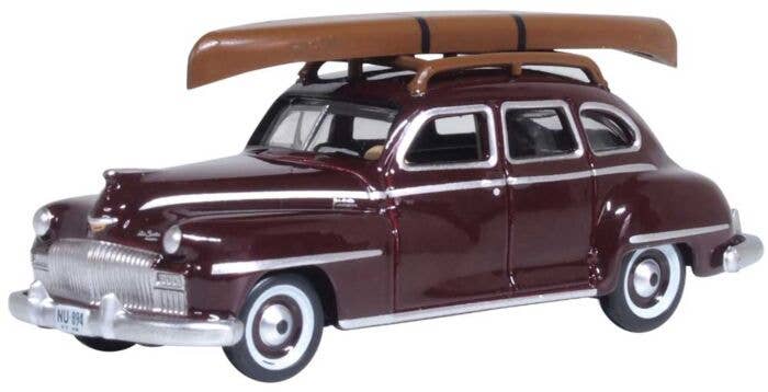 Oxford Diecast HO 87DS46007 1946-1948 Desoto Suburban Sedan, Assembled, Royal Maroon