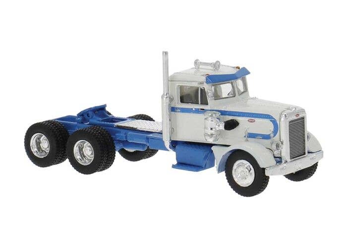 Brekina HO 85761 1955 Peterbilt 281 Semi Tractor Only, Assembled, White, Blue