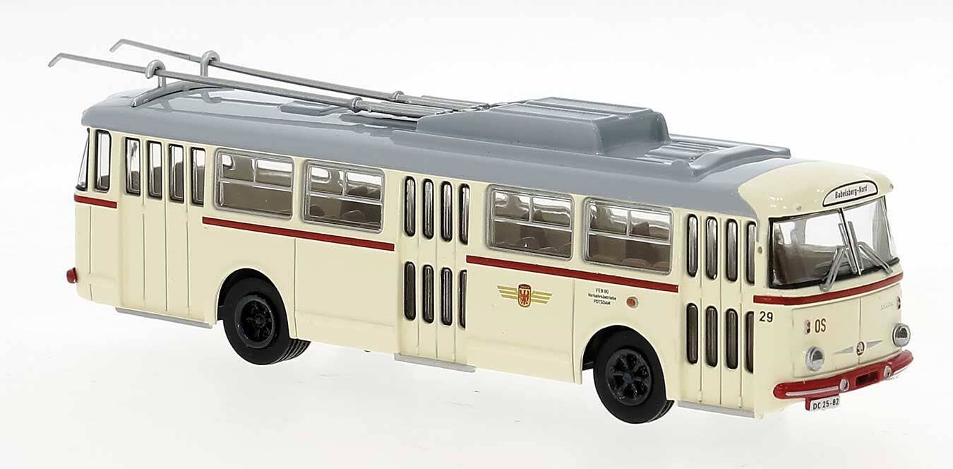 PREORDER Brekina HO 61355 1962 Skoda Tr9 Obus Trolley Bus, Potsdam Germany | 46.79