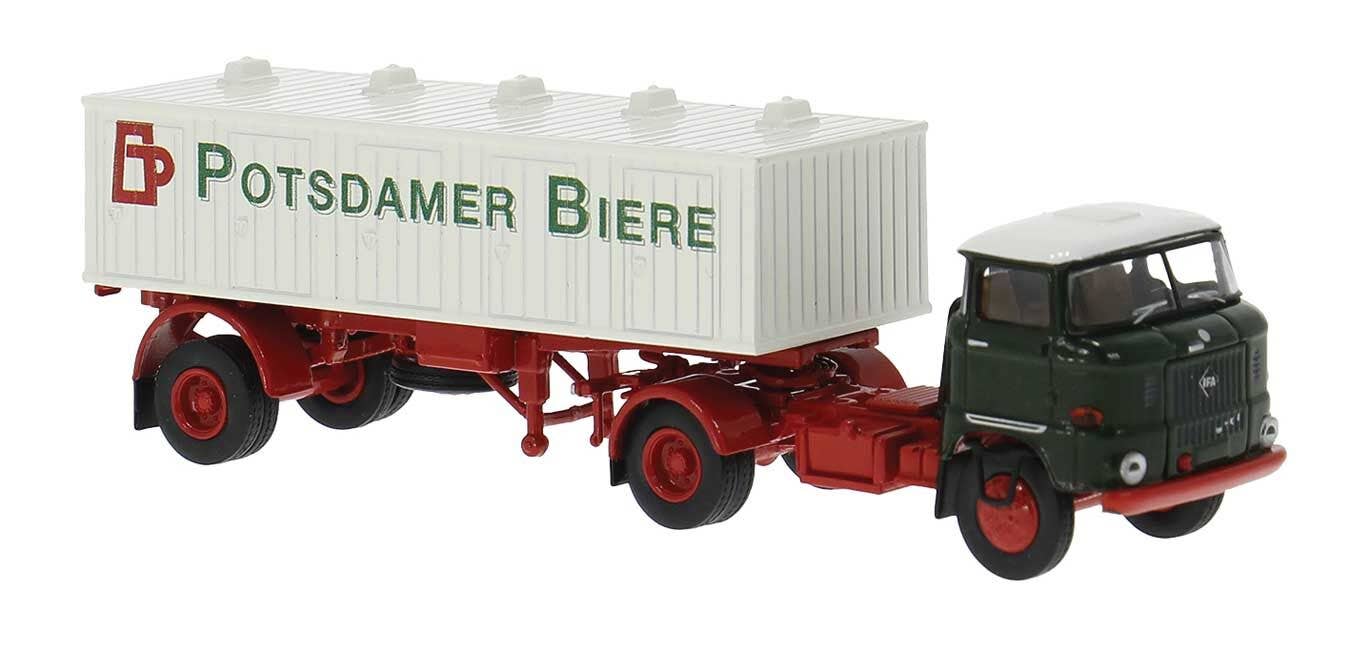 PREORDER Brekina HO 71219 1965 IFA W 50 Tractor with Beer Tank Trailer, Potsdamer Biere | 40.49