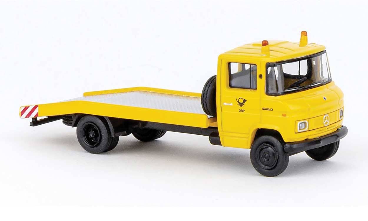 PREORDER Brekina HO 36738 1969 Mercedes-Benz L508 Flatbed Tow Truck, German Post | 33.29
