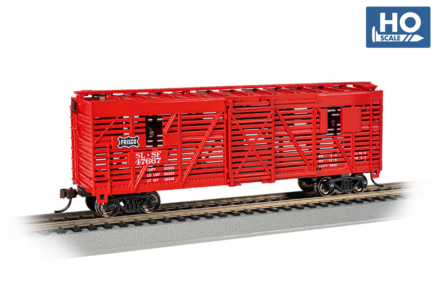 Bachmann 19712 FRISCO #47667 - ANIMATED STOCK CAR WITH CATTLE, HO Scale