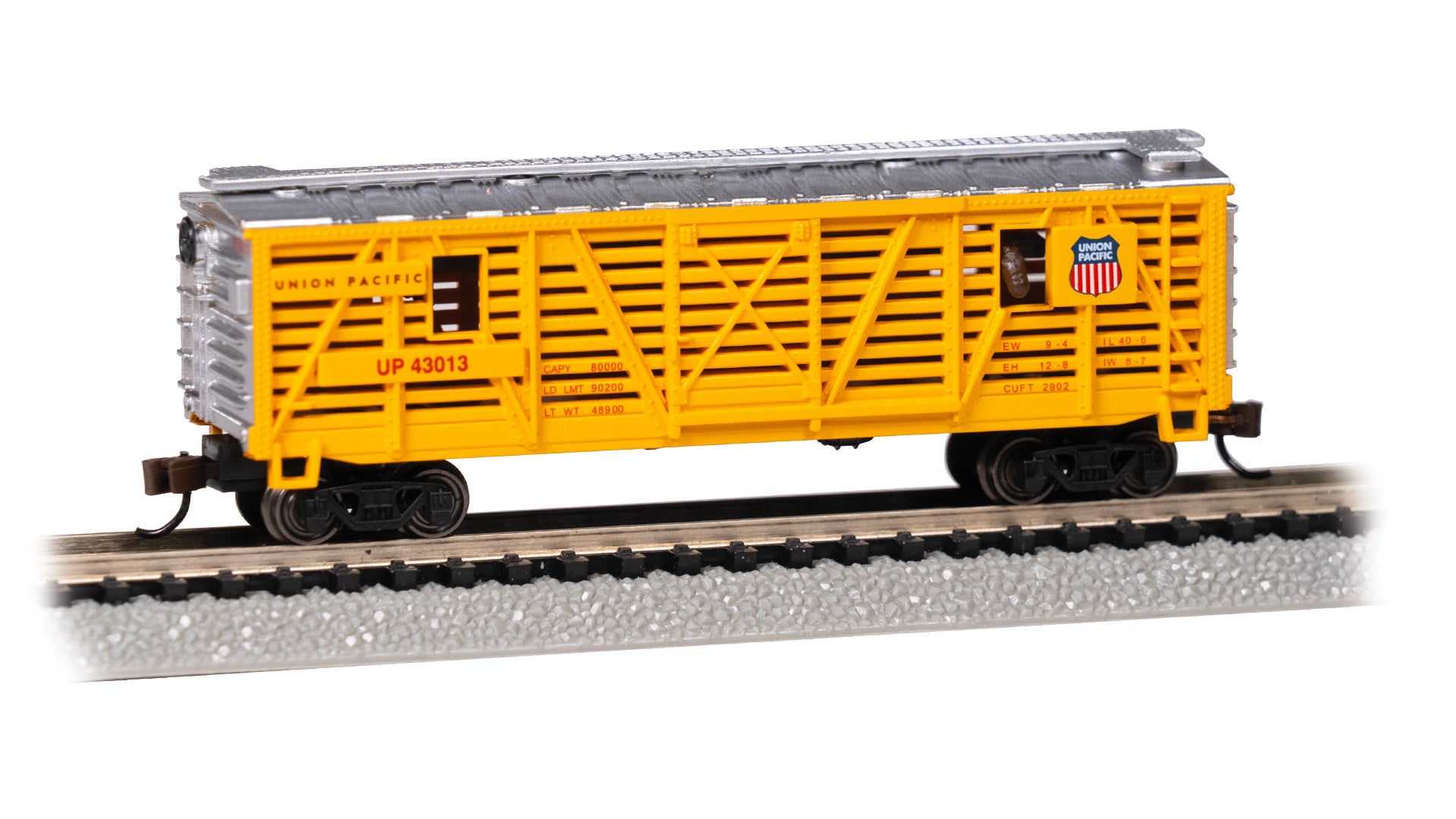 Bachmann 19752 ANIMATED STOCK CAR - UNION PACIFIC® #43013 WITH HORSES - N Scale