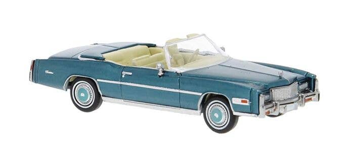 Brekina HO 19755 1975 Cadillac Eldorado Convertible, Assembled, Top Down (turquoise)