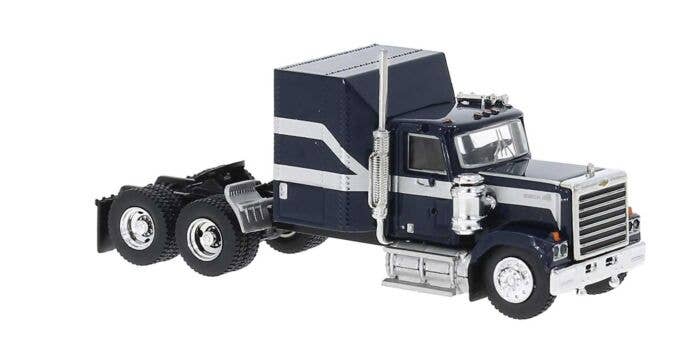 Brekina HO 85785 1980 GMC General Sleeper-Cab Tractor, Assembled, Black, White