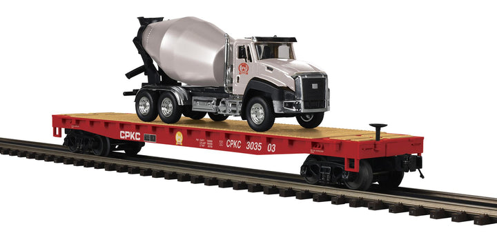 PREORDER MTH Premier O 20-95841 Flat Car with Cement Truck, Canadian Pacific