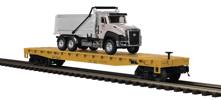 PREORDER MTH Premier O 20-95844 Flat Car with Dump Truck, Union Pacific