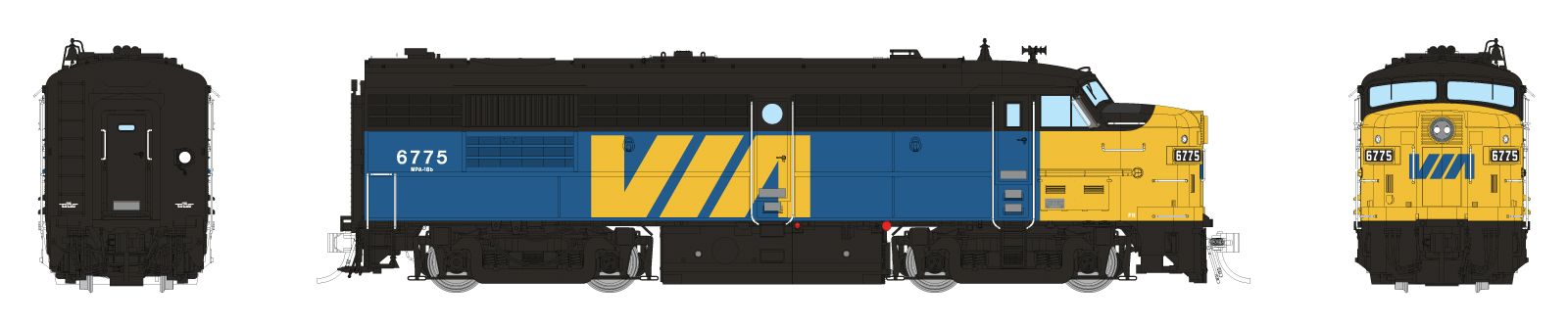 PREORDER Rapido HO 21616 MLW FPA-4, Via Rail #6775 (DCC & Sound Equipped)