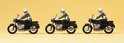Preiser Kg 16833 Military - Modern German Army (BW) - Figures - Military Police on Motorcycles pkg (3), HO Scale