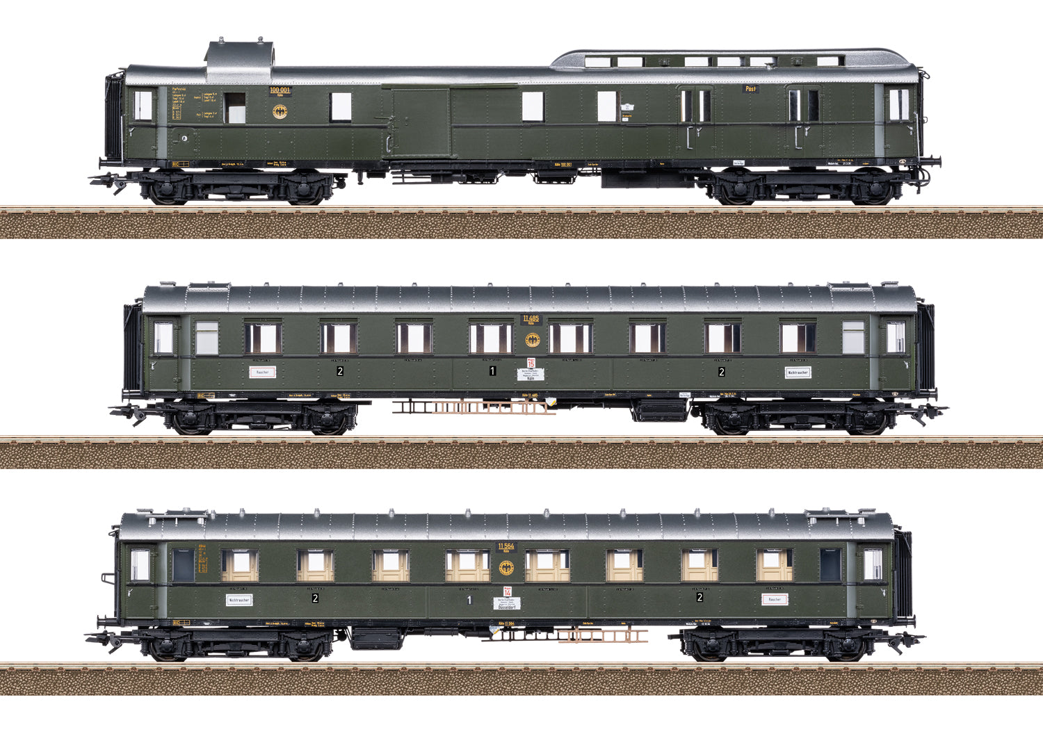 PREORDER Minitrix HO 23650 Type AB4u-28 & PwPost4u-28 FD 226 Set, Deutsche Reichsbahn (2-Pack)