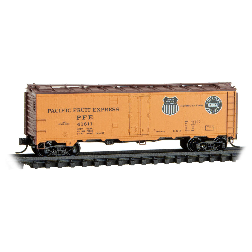 Micro-Trains 059 00 521 40' Steel Ice Reefer, w/ Preco Fan, Pacific Fruit Express #41611, N Scale