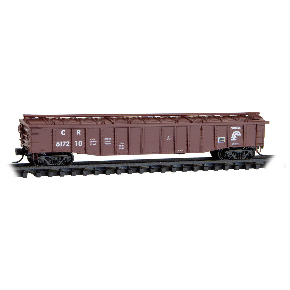 Micro Trains Line #106 00 270 50' Steel 14-Panel Covered Gondola w/Fixed Ends - Ready to Run -- Conrail #617210 (Boxcar Red), N Scale