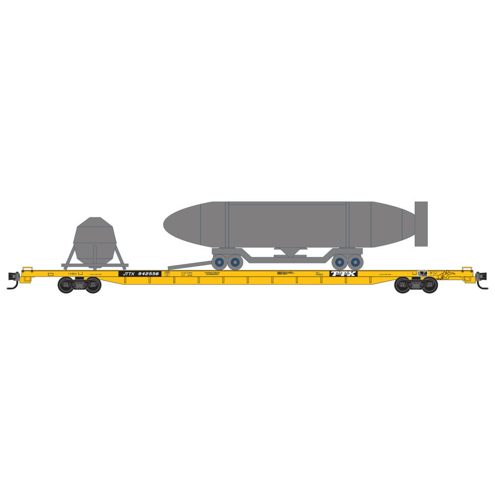 PREORDER Micro-Trains N 071 00 940 89'4" Flatcar with Deep Submergence Rescue Training Veh Load, TTX JTTX #942556