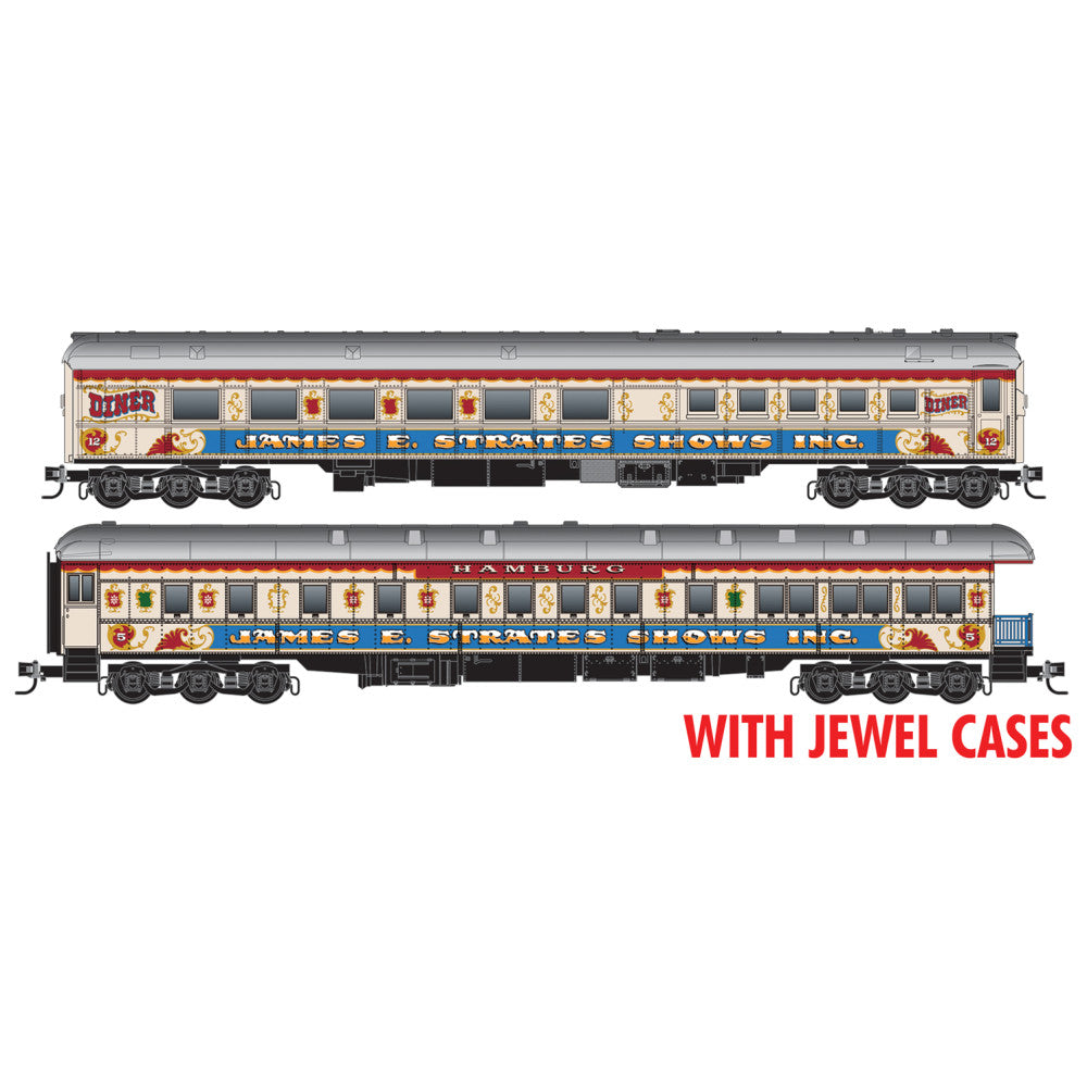 PREORDER Micro-Trains N 983 02 265 Heavyweight Sleeper 3-Pack, James E. Strates Shows #2, 3, 6