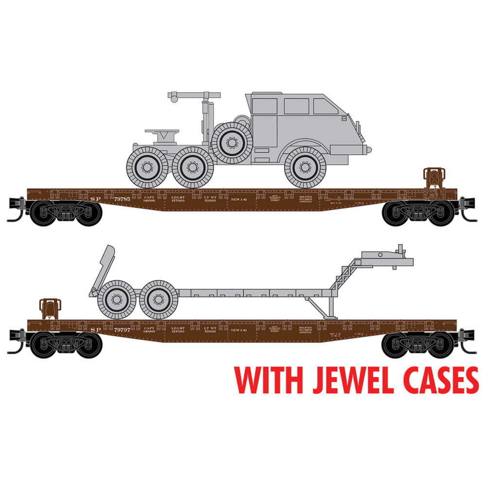 PREORDER Micro-Trains N 983 02 264 Southern Pacific Flat Car with "Dragon Wagon" Load - 2-Pack