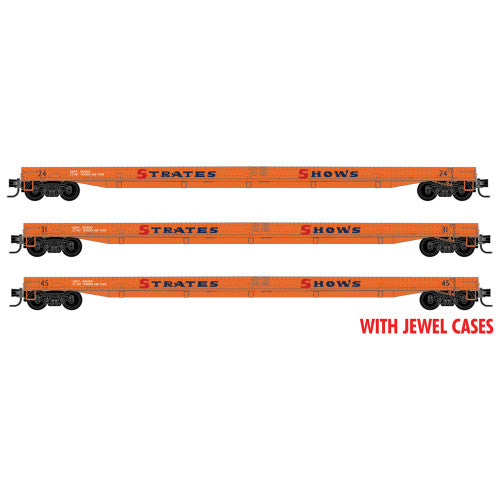 Micro-Trains N 983 02 269 70' Warren Circus Flat Cars Strates Shows Flat Car 3-Pack