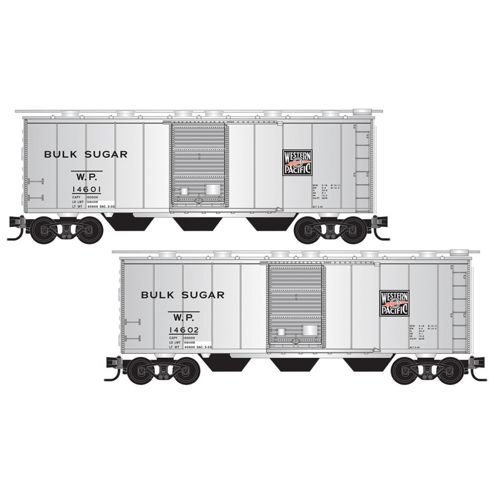 Micro-Trains N 983 02 278 Bulk Sugar Car 2-Pack, Western Pacific #14601, 14602