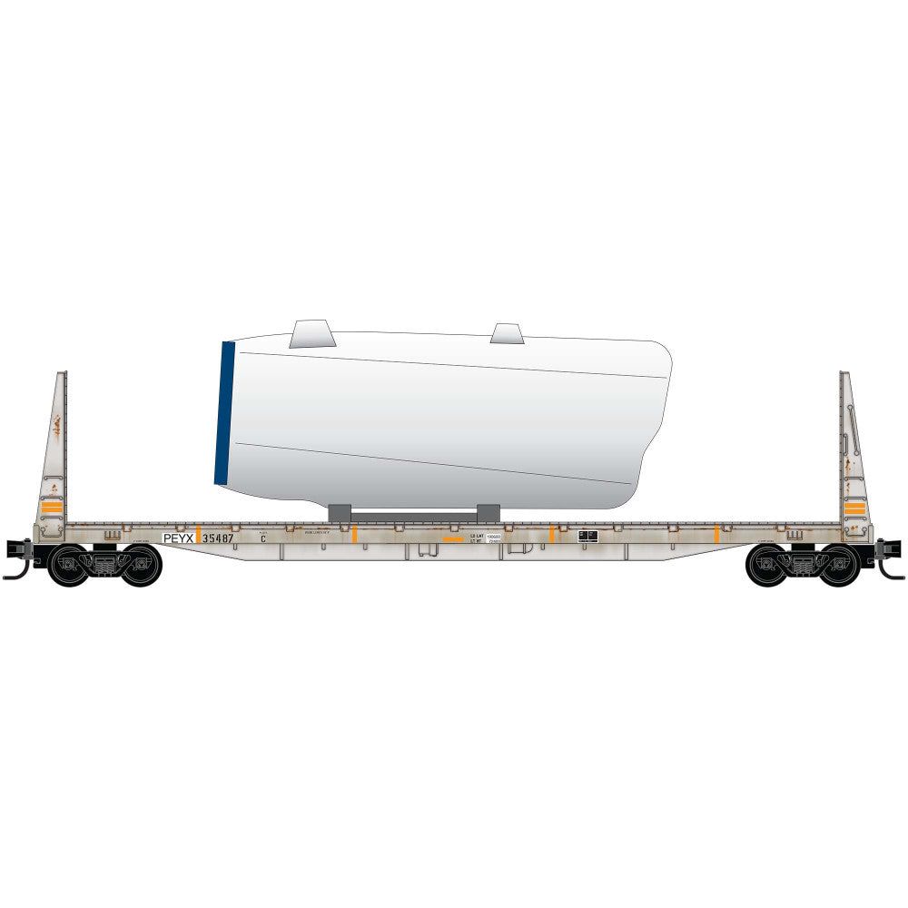 PREORDER Micro-Trains N 05444471 61' Bulkhead Flatcar, PEYX Wind Turbine Consist #2