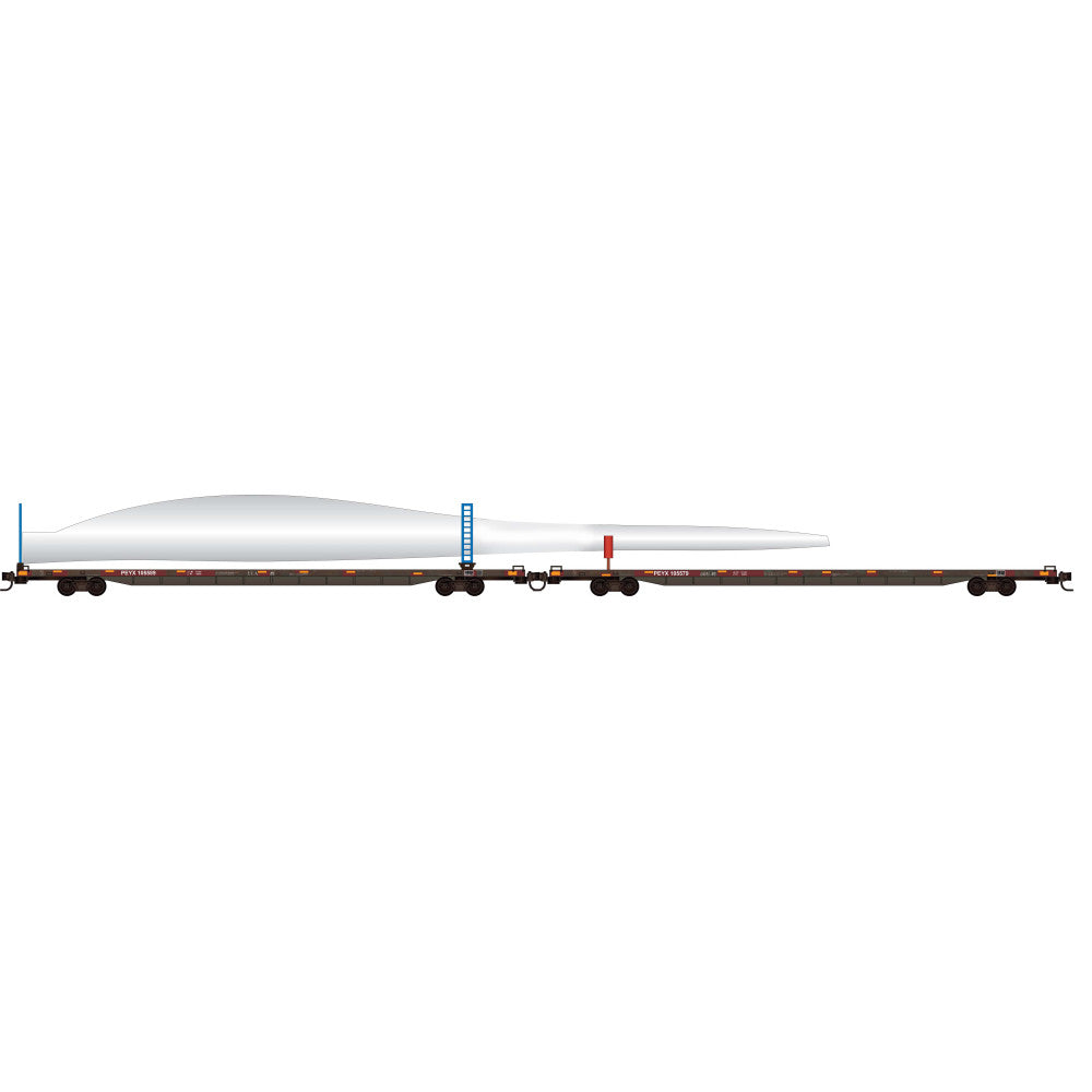 PREORDER Micro-Trains N 98302286 89' Flatcar, PEYX Wind Turbine Consist #8 (2-Pack)