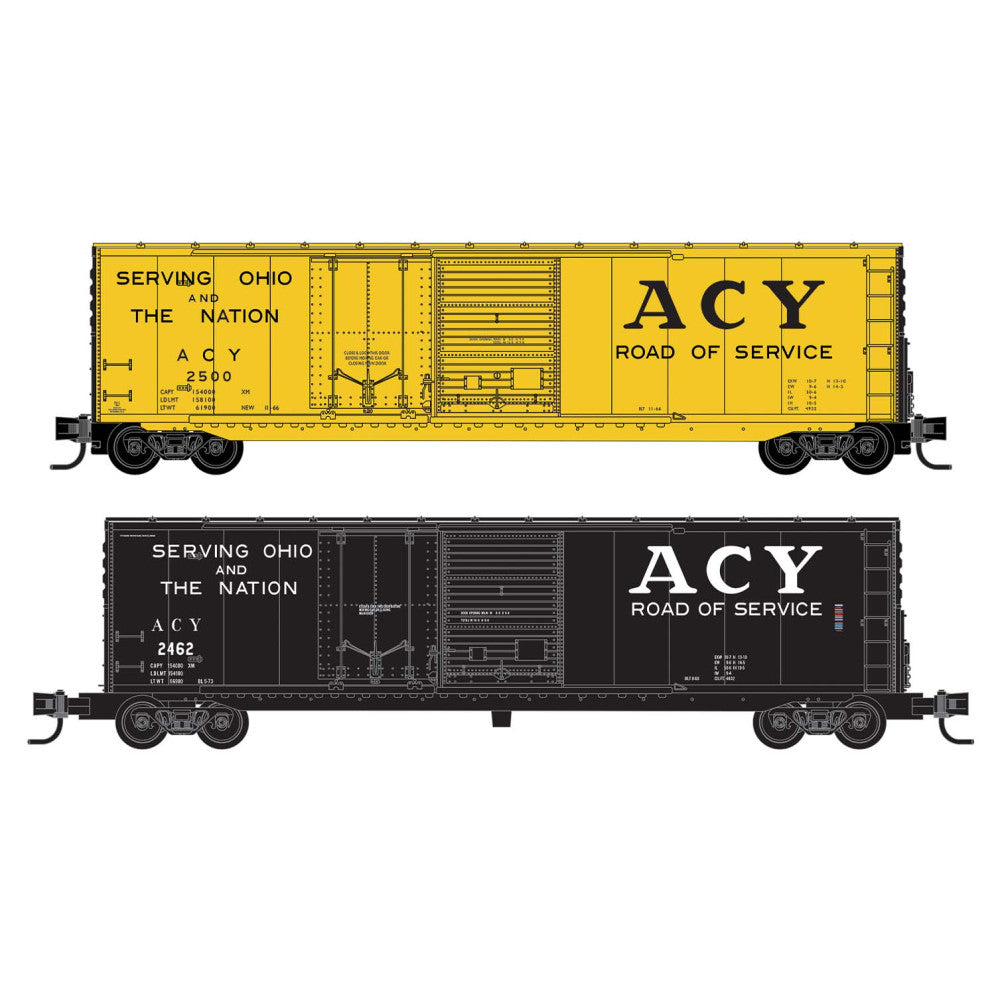 PREORDER Micro-Trains N 98302287 50' Standard Boxcar, Akron Canton & Youngstown (2-Pack)