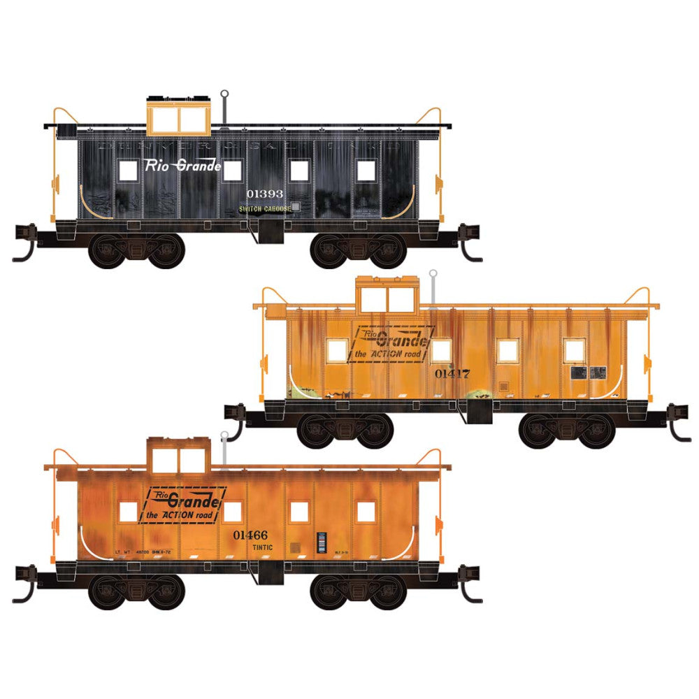 PREORDER Micro-Trains N 98302288 Weathered 36' Caboose, Denver & Rio Grande Western (3-Pack)