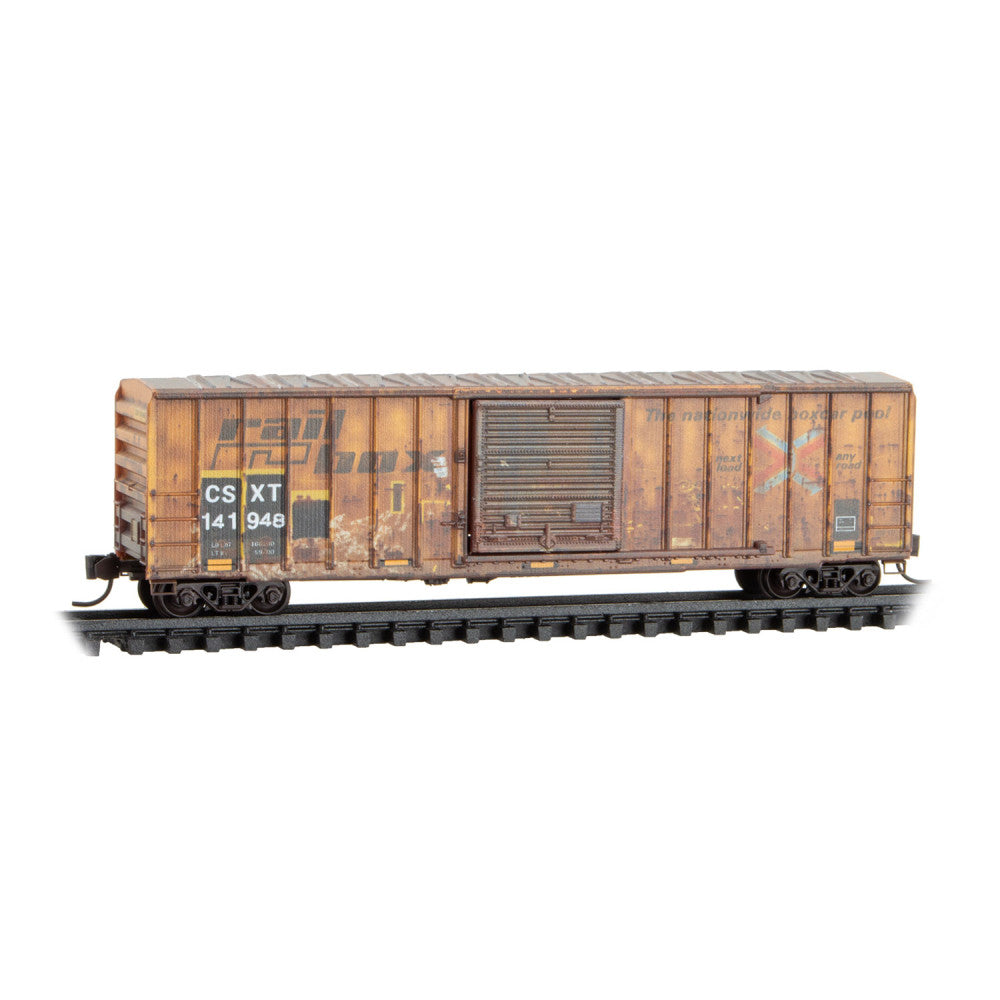 Micro-Trains N 02544439 Weathered 50' Rib Side Boxcar, CSX Ex-Railbox #141948