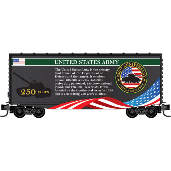 Micro-Trains N 10100841 40' Hy-Cube Boxcar, US Army Anniversary Car