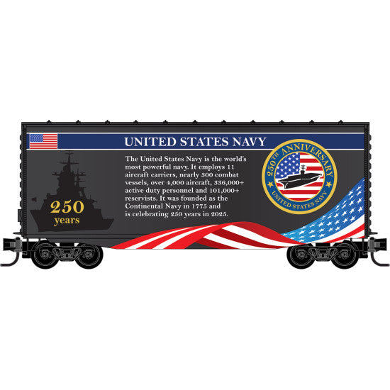 Micro-Trains N 10100842 40' Hy-Cube Boxcar, US Navy Anniversary Car