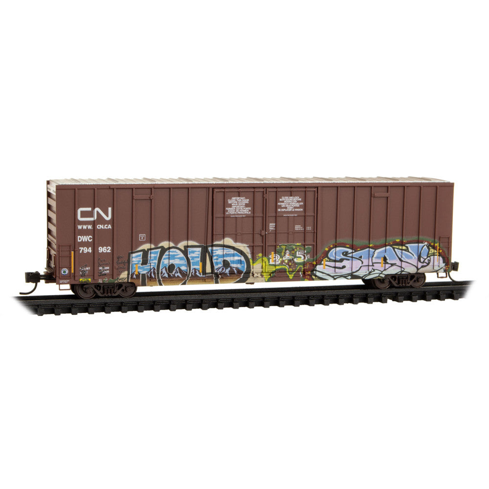 Micro-Trains N 12344160 Weathered 60' Rib Side High-Cube Boxcar, Canadian National #794962