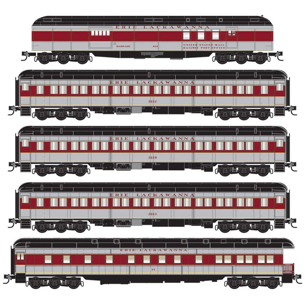 PREORDER Micro-Trains N 98302290 Passenger Car Set, Erie Lackawanna (5-Pack)