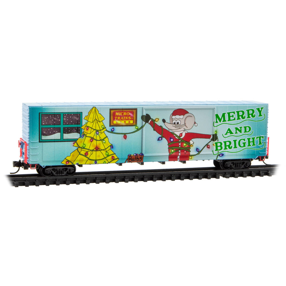 Micro-Trains N 10200855 60' Excess Height Double Plug Door Boxcar, Micro-Mouse Christmas Car 2025 (Un-Lit)