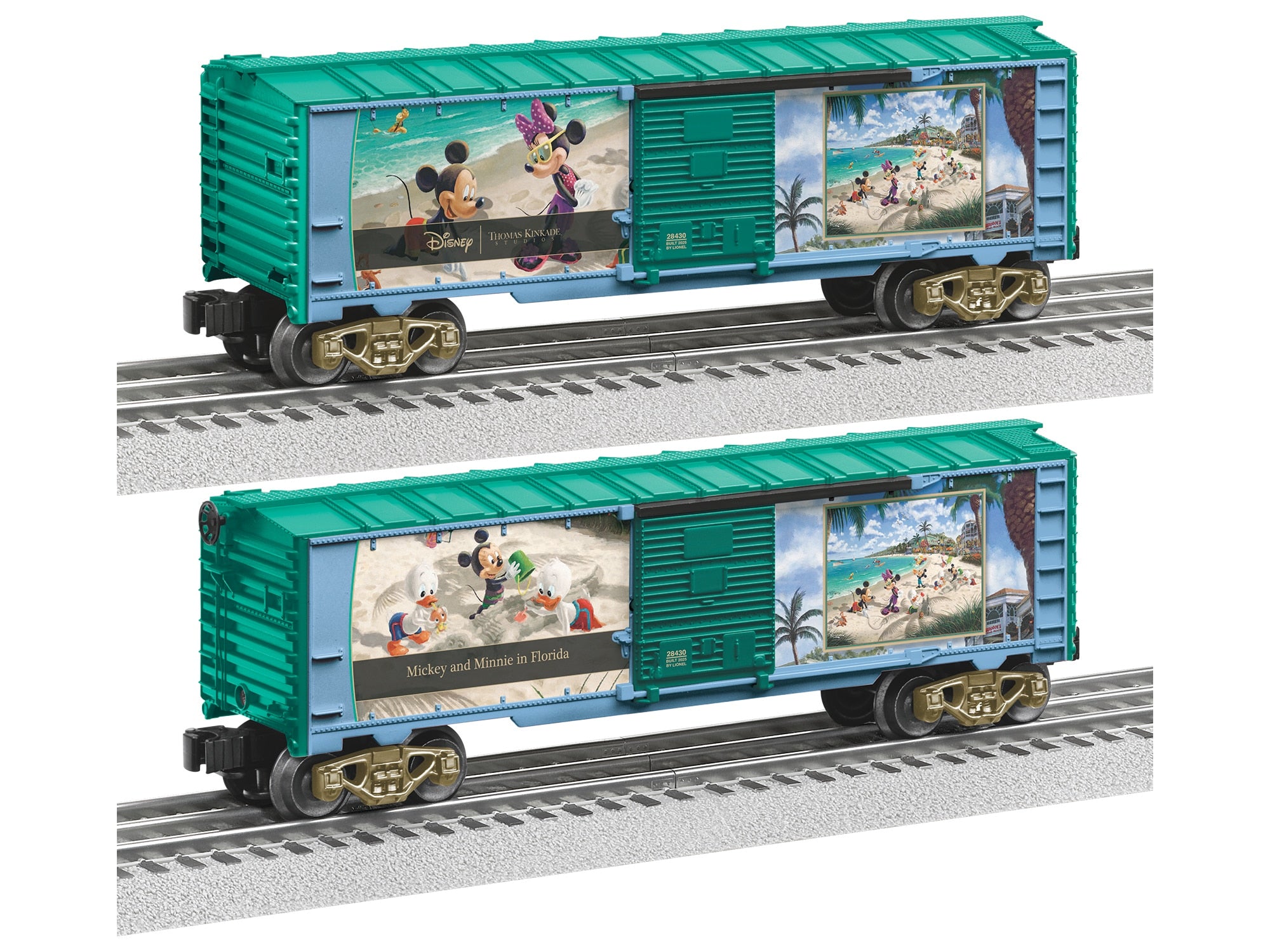PREORDER Lionel O 2528430 Thomas Kinkade Boxcar, Disney Mickey and Minnie In Florida | 89.99