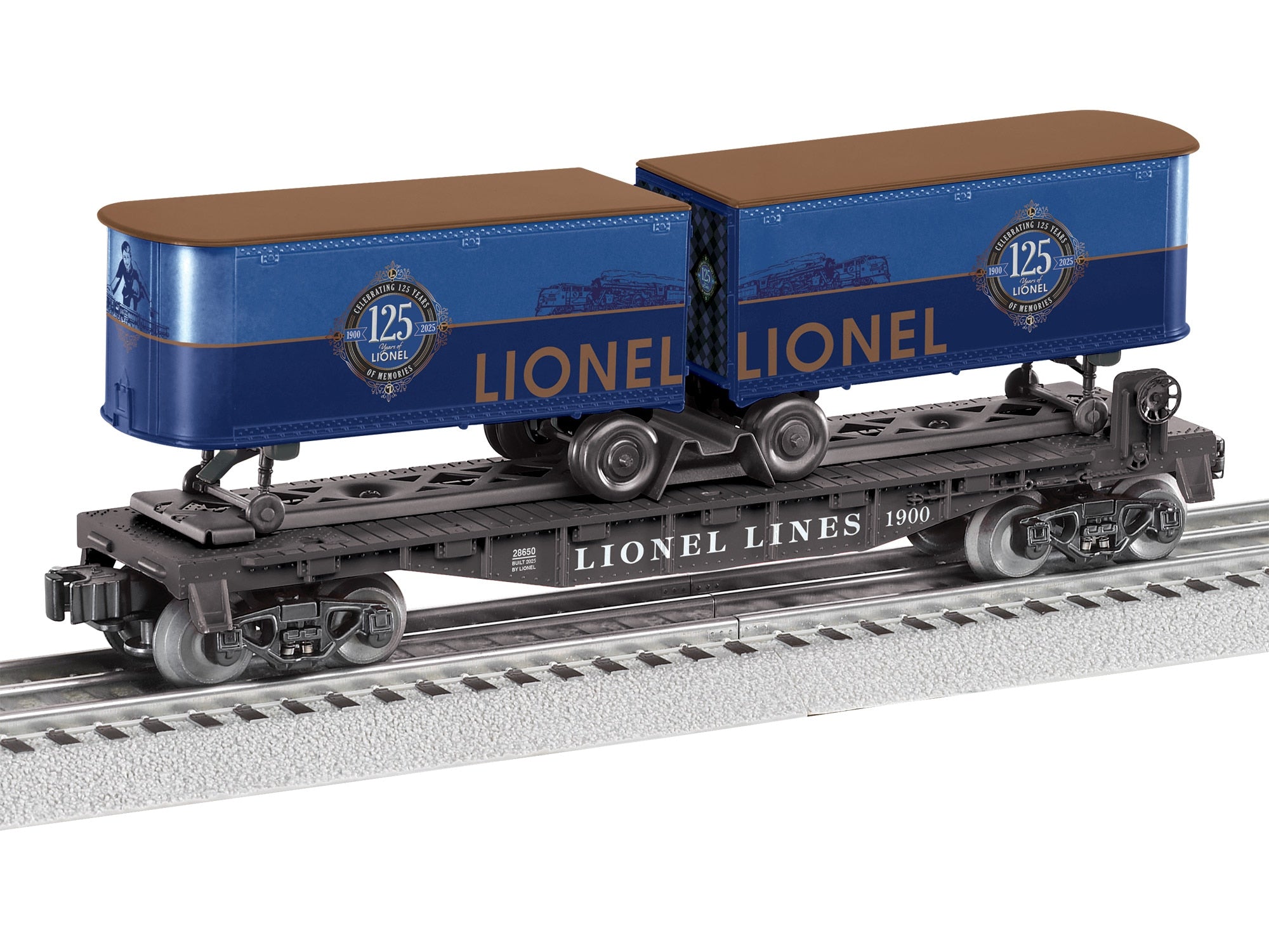 PREORDER Lionel O 2528650 Flatcar with Piggyback Trailers, Lionel 125 Anniversary | 107.99