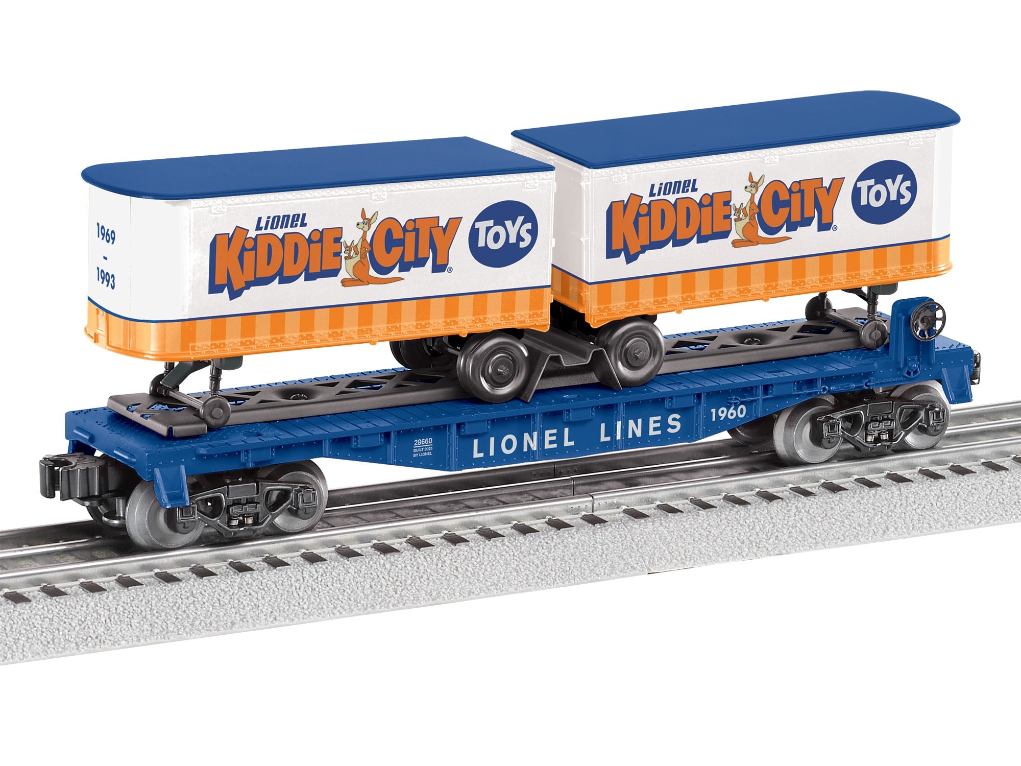 PREORDER Lionel O 2528660 Flatcar with Piggyback Trailers, Lionel Kiddie City | 107.99
