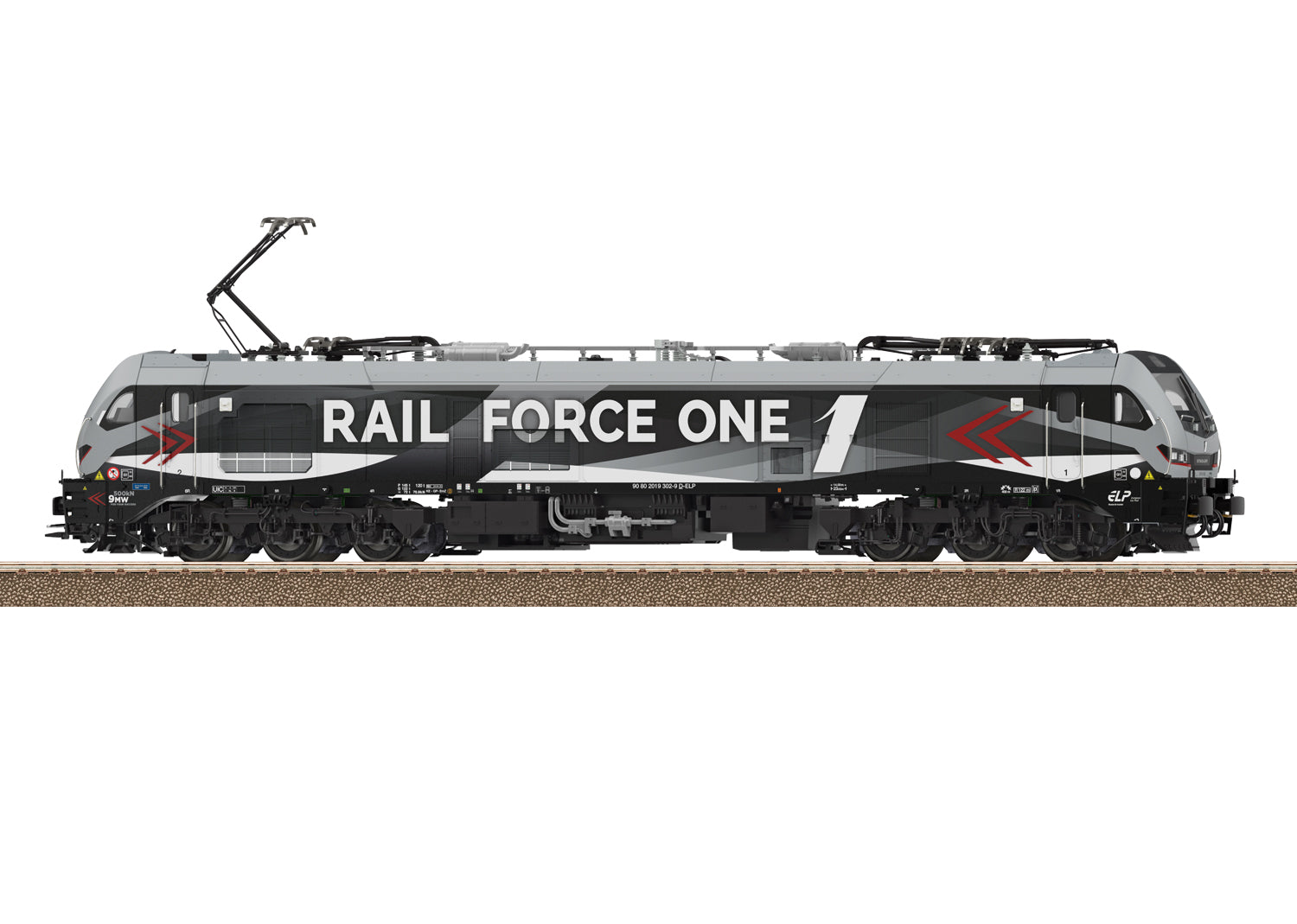 PREORDER Minitrix HO 25901 Class 2019 Dual Power Locomotive, Rail Force One #2019 302-9 (DCC & Sound Equipped)