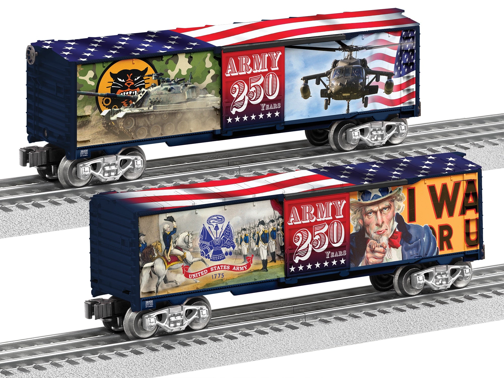 PREORDER Lionel O 2538400 3-Rail Steel Boxcar, US Army 250th Anniversary
