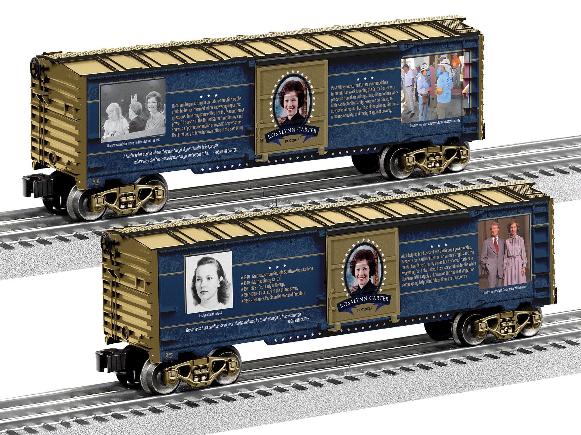 PREORDER Lionel O 2538450 3-Rail Steel Boxcar, Rosalynn Carter