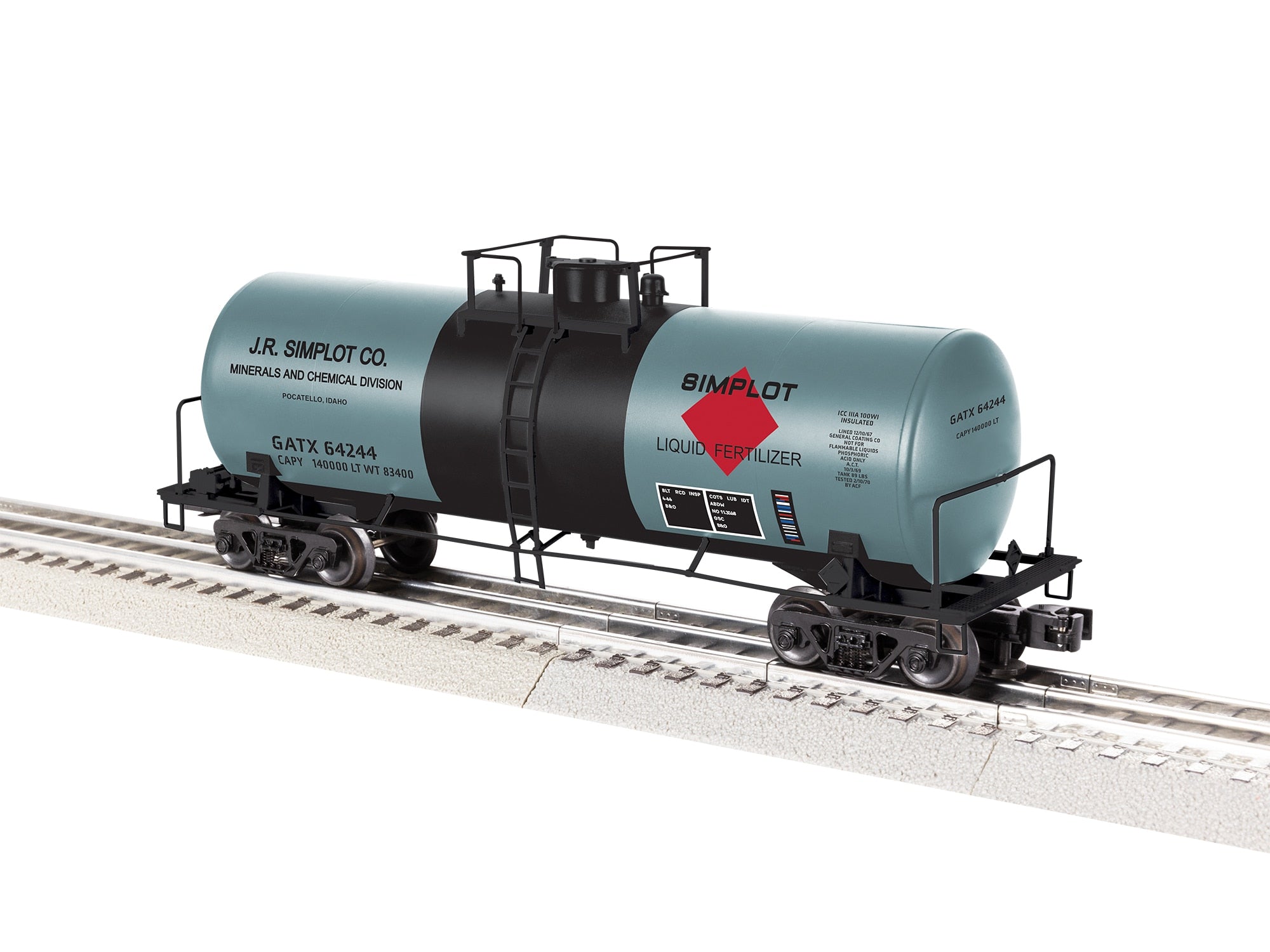 PREORDER Lionel O 2542401 40' Tank Car, JR Simplot #64244 | 80.99