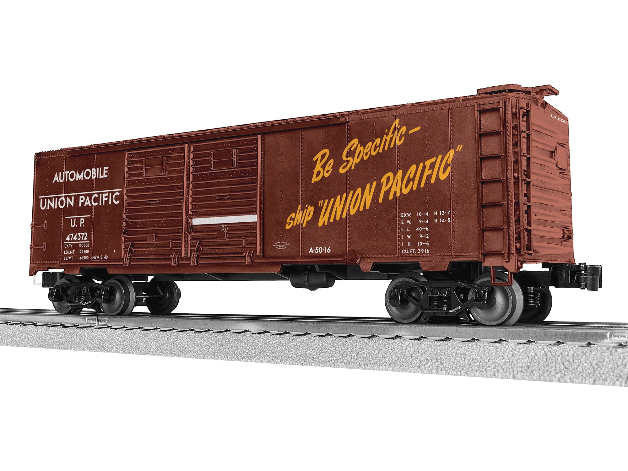 PREORDER Lionel O 2542462 40' Double Door Boxcar, Union Pacific #474372 | 76.49