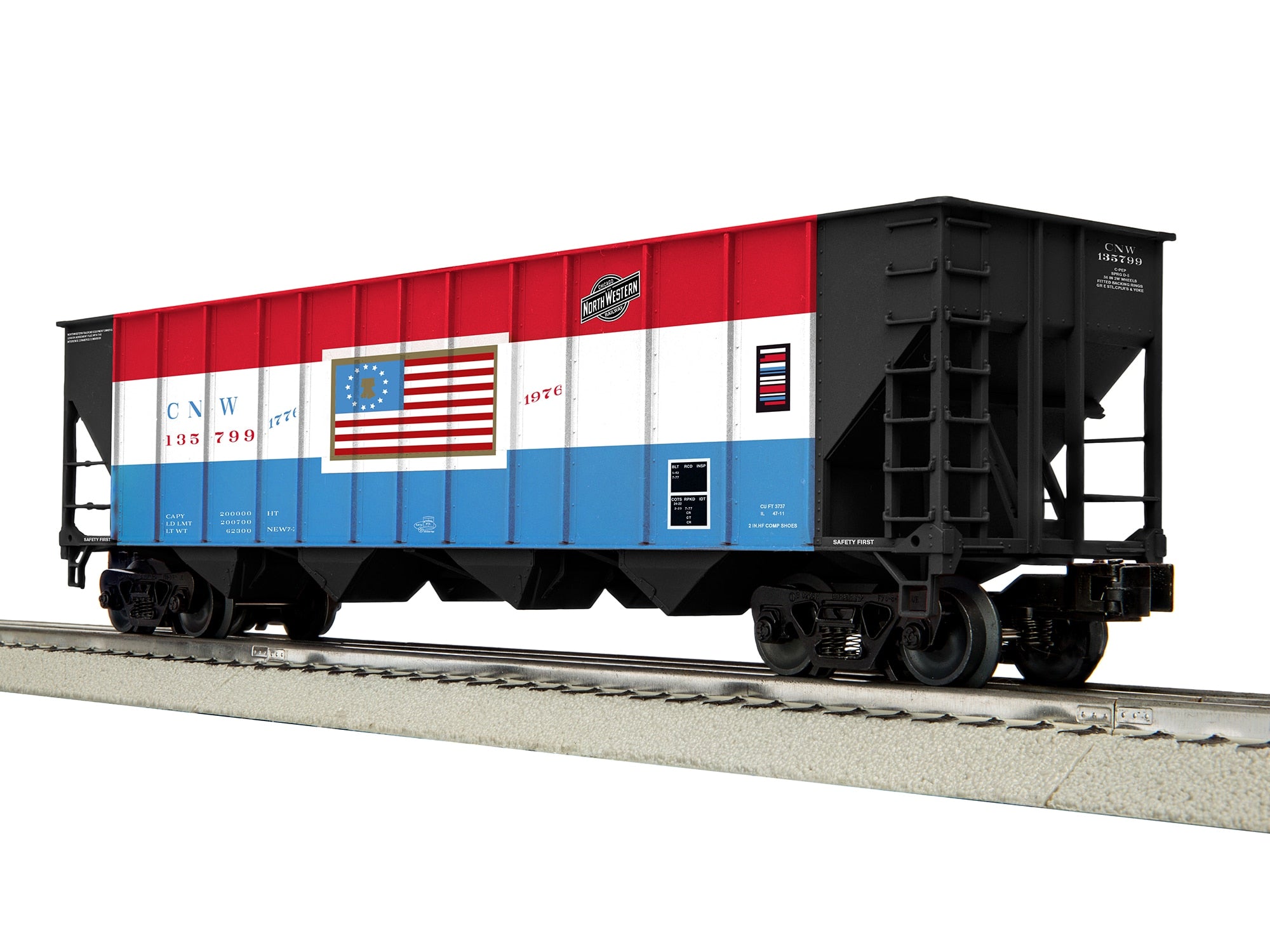 PREORDER Lionel O 2542499 4 Bay Hopper, Chicago & North Western Bicentennial #135799 | 80.99