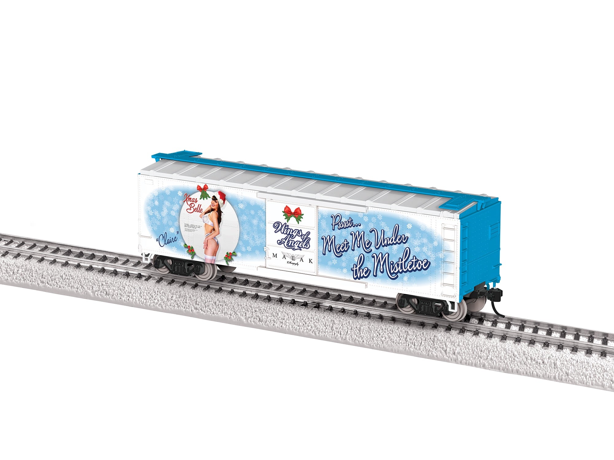 PREORDER Lionel HO 2554270 40' Steel Flat-End Boxcar, Wings Of Angels Christmas Pin-Up Girl Art