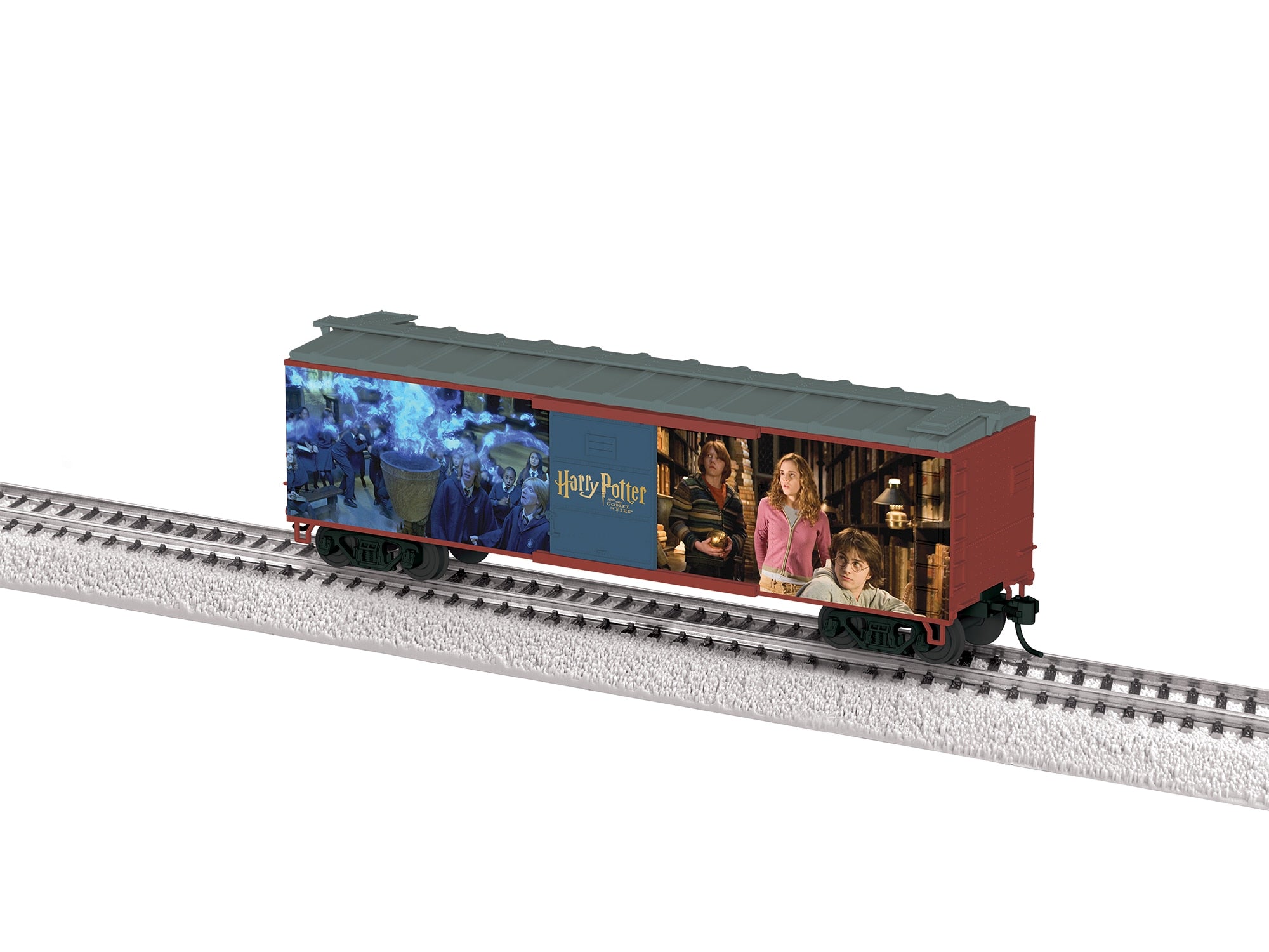 PREORDER Lionel HO 2554280 40' Steel Flat-End Boxcar, Harry Potter & the Goblet of Fire with Movie Scenes